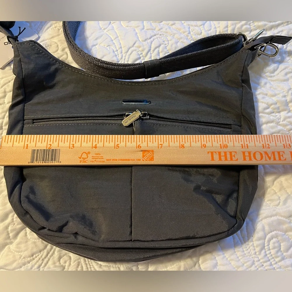 Travelon Anti-Theft Security East/West Gray Hobo Bag NWT